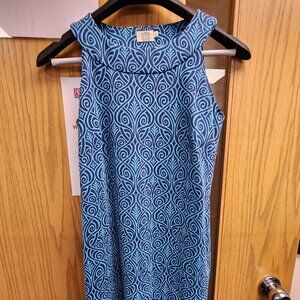 Blue print Katherine Way sheath dress